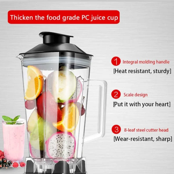 2L 4500W Professional Smart Timer Preprogramed Blender Mixer BPA Free Juicer Food Processor Ice Smoothies Crusher