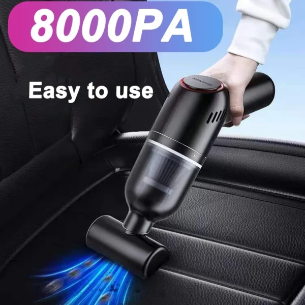 8000Pa Car Vacuum Cleaner Rechargeable Cordless Handheld Auto Vacuum Home  Car Dual Use Mini Vacuum Cleaner