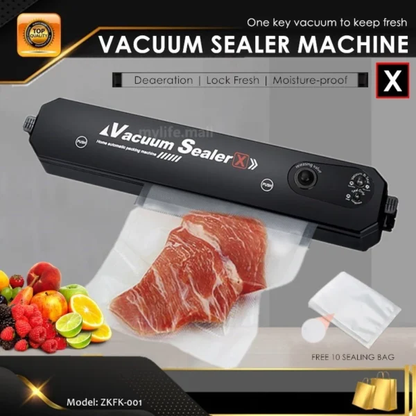 Kitchen Vacuum Food Sealer 220V110V Automatic Commercial Household Food Vacuum Sealer Packaging Machine Include 10Pcs