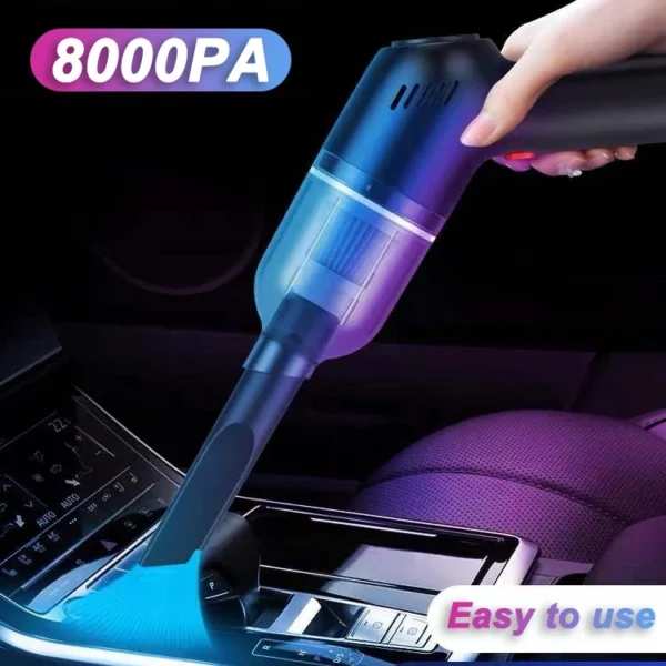 8000Pa Car Vacuum Cleaner Rechargeable Cordless Handheld Auto Vacuum Home  Car Dual Use Mini Vacuum Cleaner