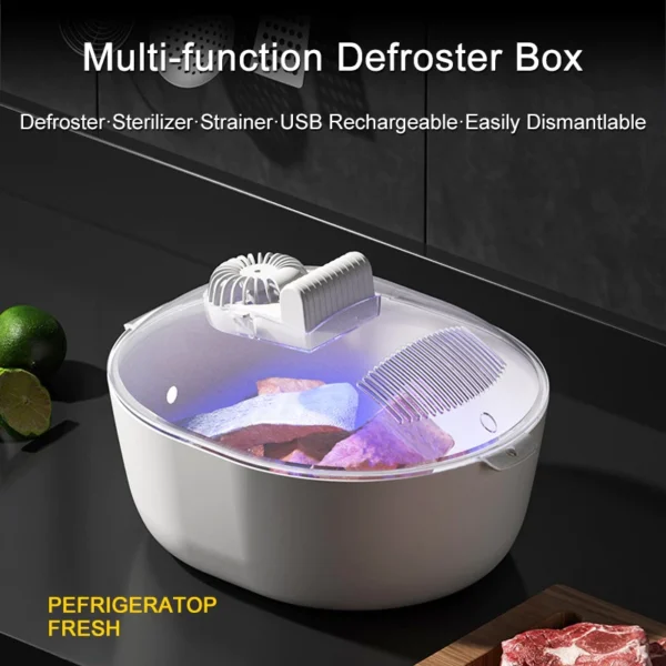 Ultraviolet Defroster for Daily Use 4 in 1 Freezing Quick Thawing Box Large Capacity