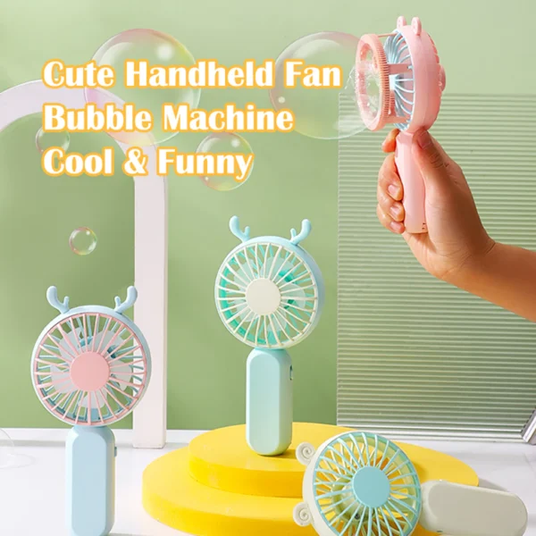 Summer Mini Handheld Fan Cartoon Antler Usb Rechargeable Small Fan Outdoor Portable Pocket Ventilation Fan