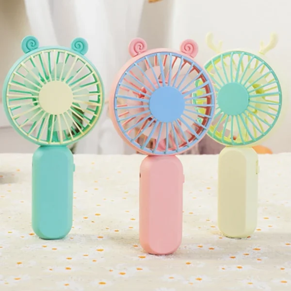 Summer Mini Handheld Fan Cartoon Antler Usb Rechargeable Small Fan Outdoor Portable Pocket Ventilation Fan