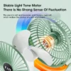 Colorful Light Portable Desktop Fan USB Rechargeable 180 Degree 3Speed Strong Wind Rainbow Longlasting Desk Fan