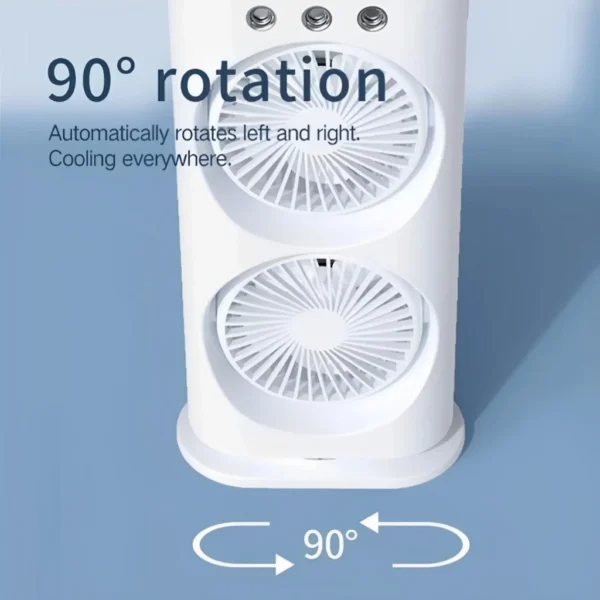 Remote Control 3 Speeds Double Head Portable Fan Air Cooling Humidifier Purifier Mist Cooler Adjustable Air Cooler Coole