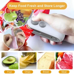 Readystock 2 in 1 Mini Sealer Plastic Bags Food Sealer Dessert Portable Heat Sealing Machine Food Storage Seal