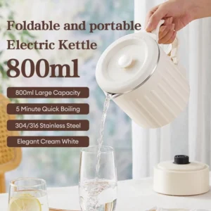 Portable Mini Foldable Electric Kettle 316 Stainless Steel Double Inner Tank Heater Kettle For Travel Kettle Electric