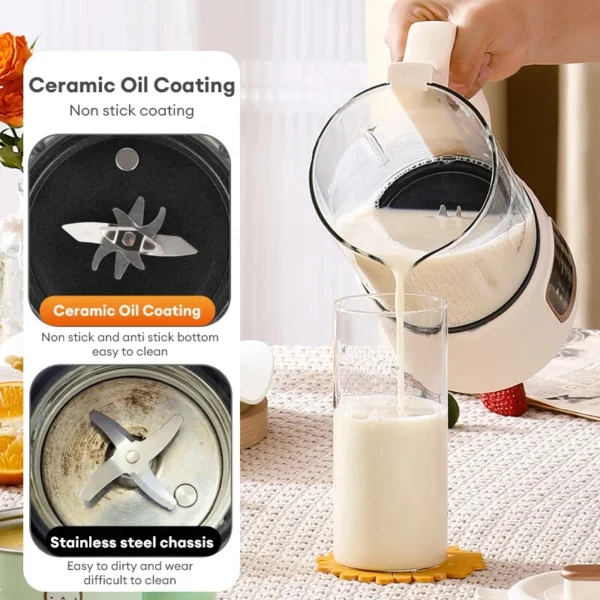 1200ml Mini Soya Bean Milk Machine Juicer Home Blender Machine Breaking Grinding Wall Glass Multifunctional