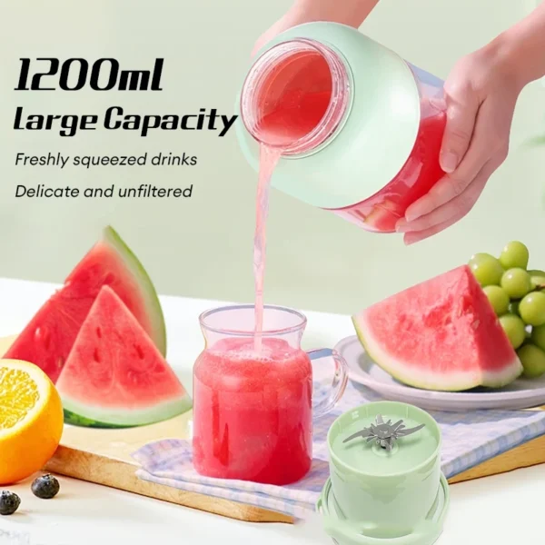 1200ML Juicer Blender Portable Blender Mixer WirelessCordless USB Automatic Ice Crusher Cup