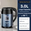 3L Stainless Steel Electric Kettle Auto Fast Boiling Double Layer Insulation Kettle Electric Kettle