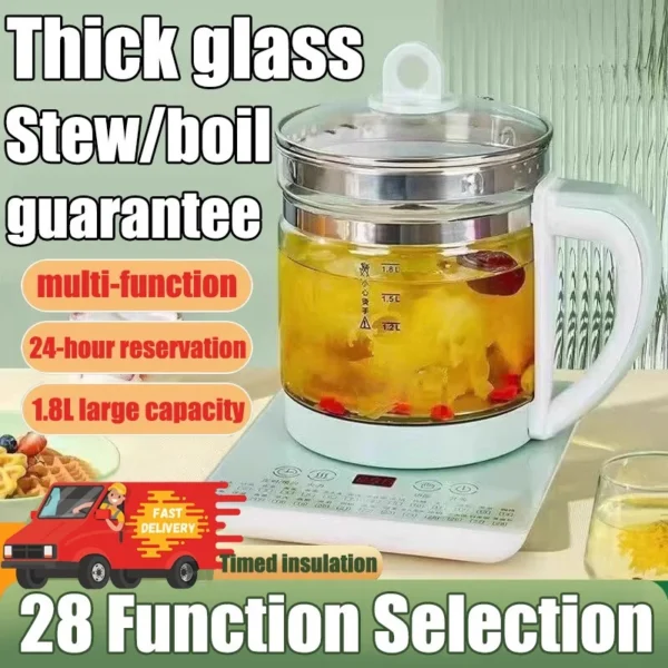 Multifunction Electric Kettle 1 8L Health Pot With Strainer Portable Teapot Thick Glass Kettle