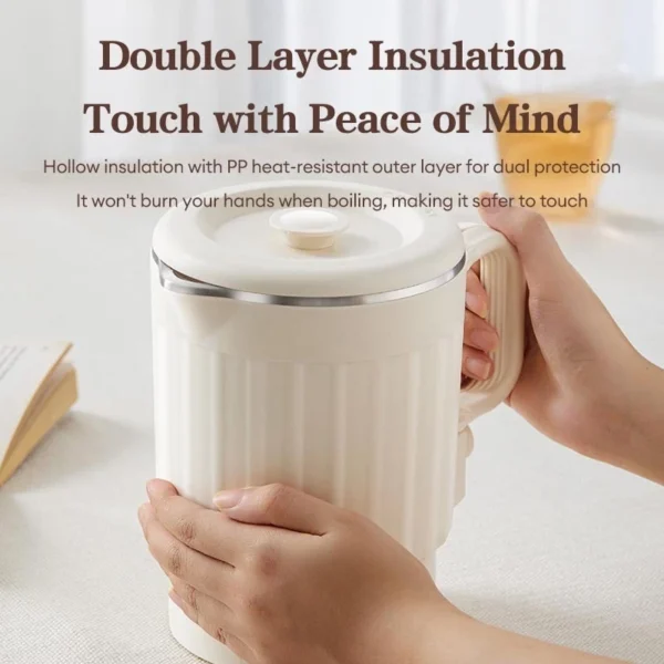 Portable Mini Foldable Electric Kettle 316 Stainless Steel Double Inner Tank Heater Kettle For Travel Kettle Electric