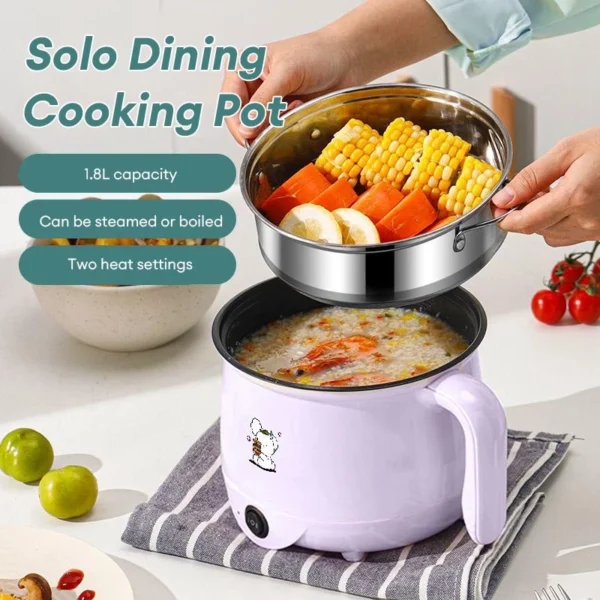 Electric Cooker NonStick Mini Rice Cooker For Steamer Frying Pan Multifunction Protable Cooker